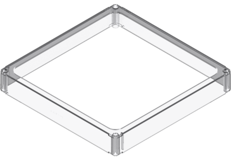 x-cett Rahmen cassette befestigung Montage halt Schutz milchglas